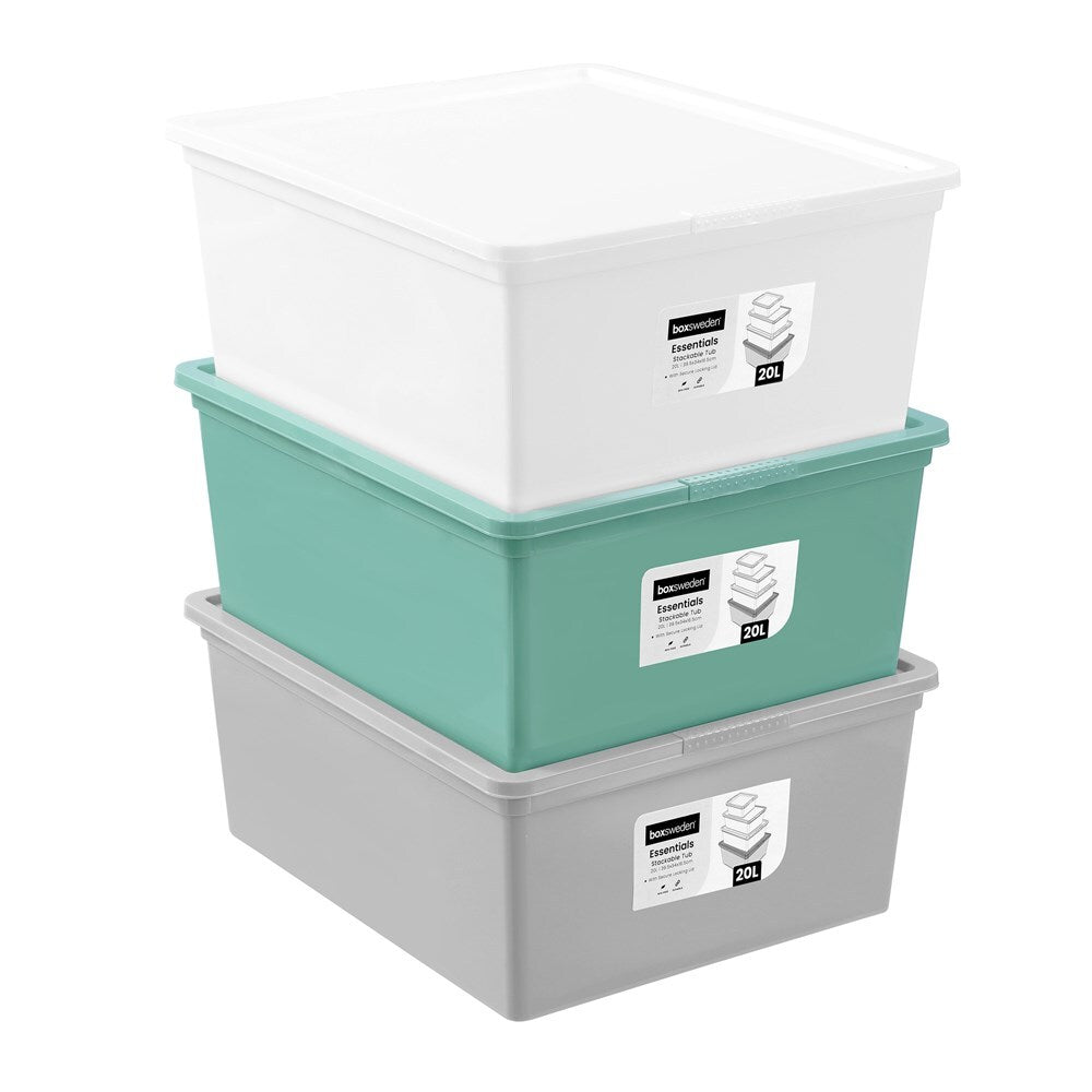 30414-boxsweden-20l-39cm-essentials-stackable-tub-assorted