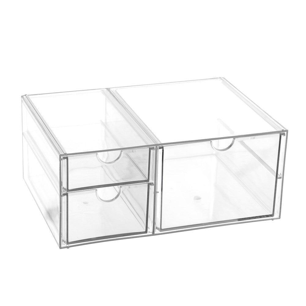 30728-boxsweden-25-5cm-crystal-3-drawer-station-shelf-clear