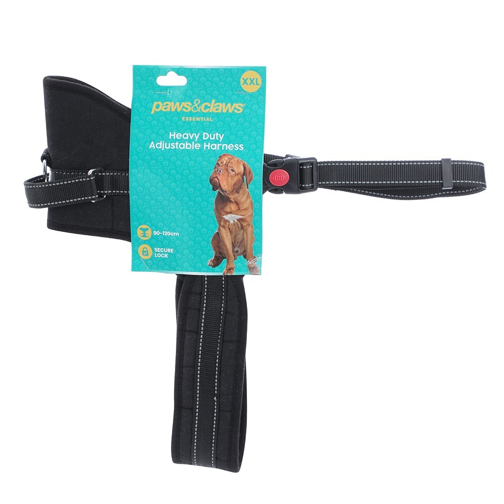 32944-paws-claws-90-120cm-adjustable-strong-pet-harness-xxl-black