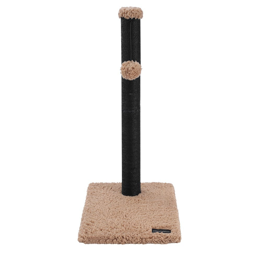 33132-paws-claws-catsby-65cm-sherpa-cat-scratching-post-w-toy-assorted
