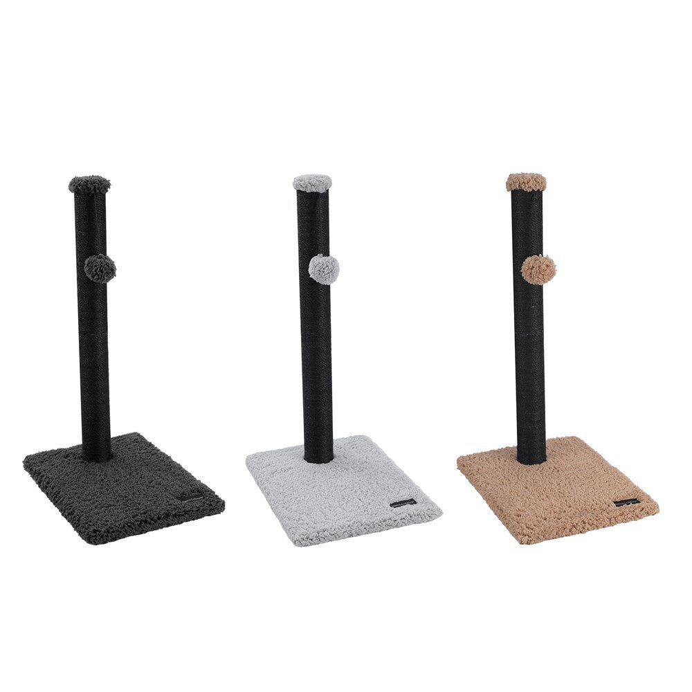 33132-paws-claws-catsby-65cm-sherpa-cat-scratching-post-w-toy-assorted