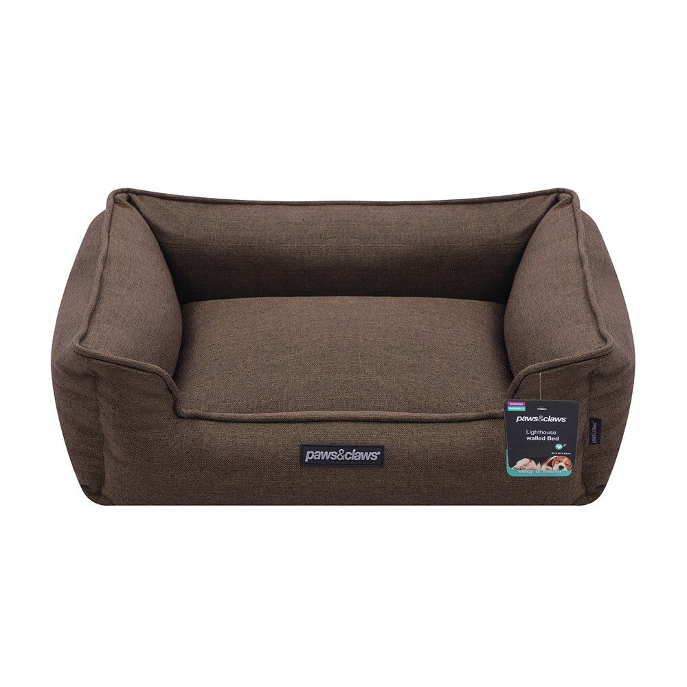 33651-paws-claws-60cm-pia-walled-cat-dog-pet-bed-medium-brown