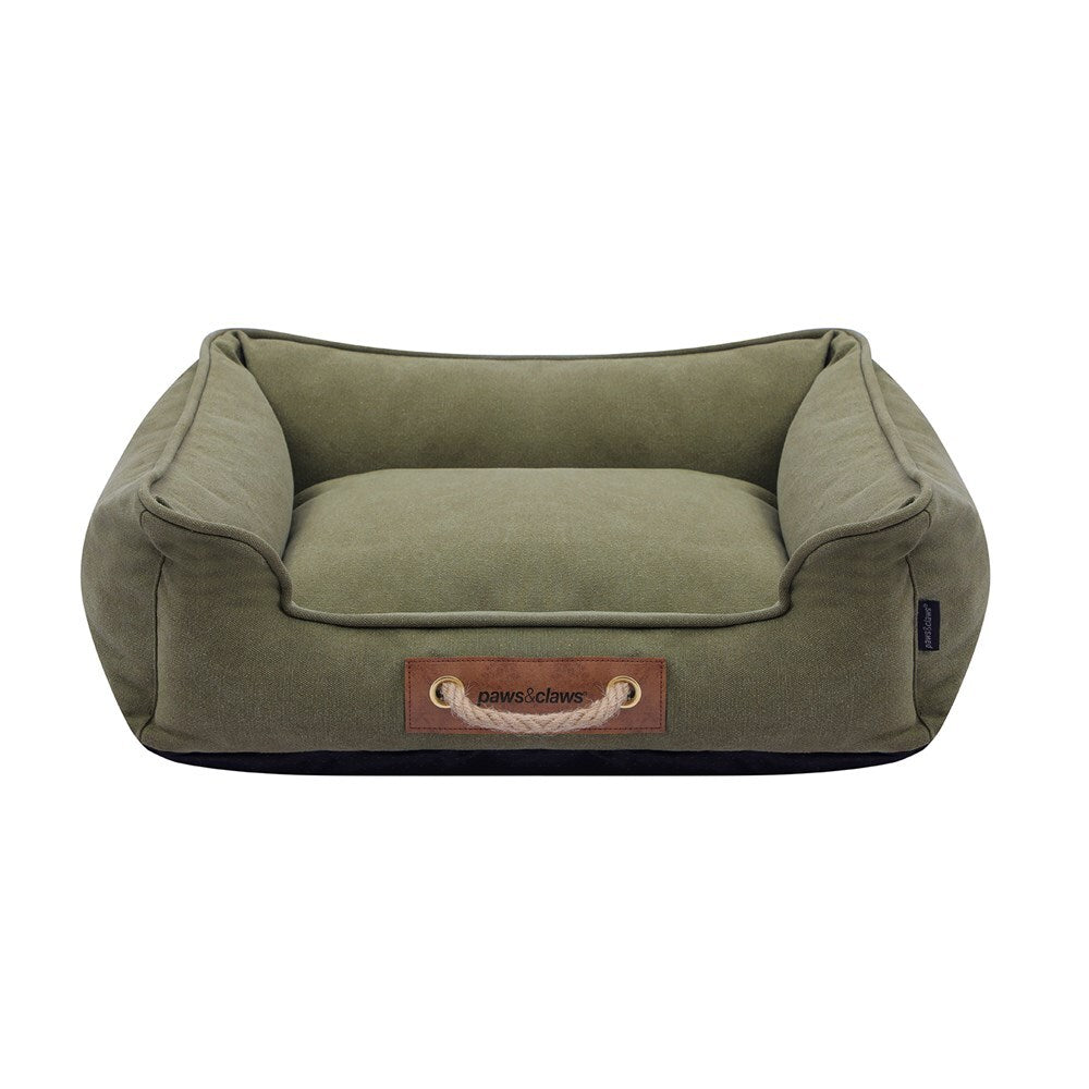 33675-paws-claws-lighthouse-60cm-heavy-canvas-walled-pet-bed-med-olive-cotton