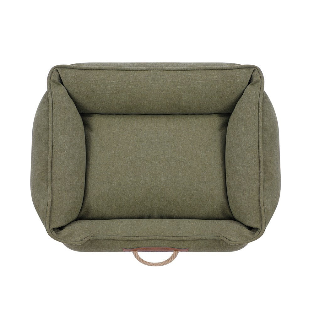 33675-paws-claws-lighthouse-60cm-heavy-canvas-walled-pet-bed-med-olive-cotton