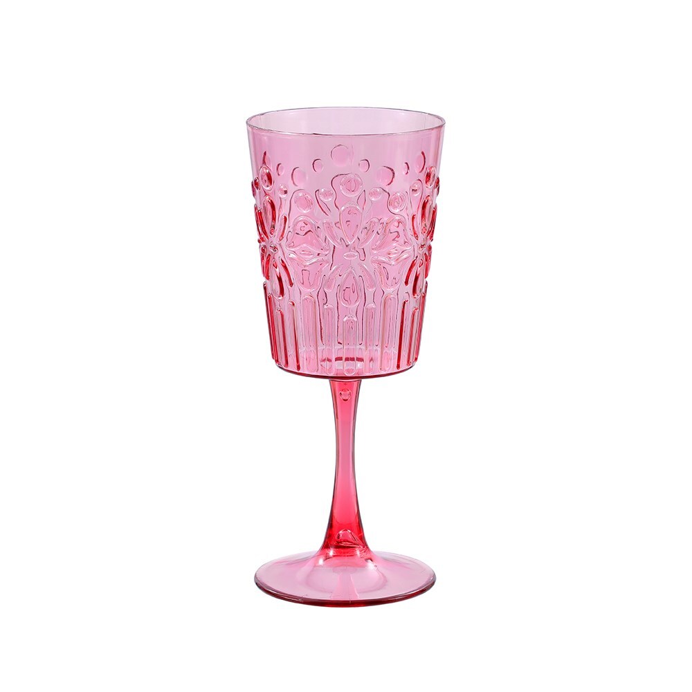 34771-lemon-lime-floral-deco-390ml-plastic-wine-goblet-assorted