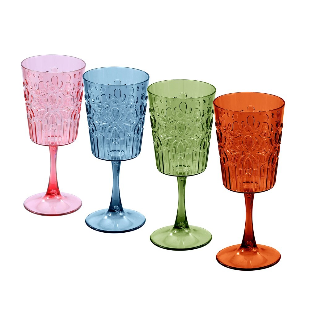 34771-lemon-lime-floral-deco-390ml-plastic-wine-goblet-assorted