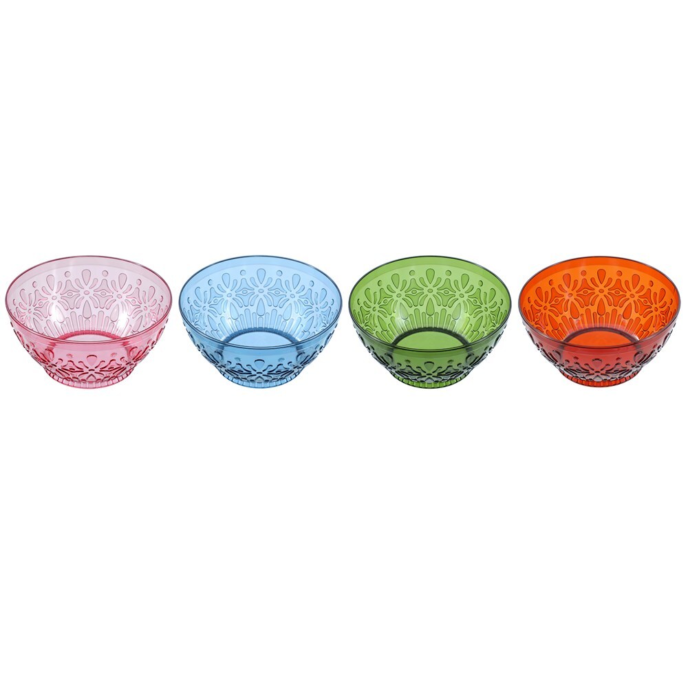 34801-lemon-lime-floral-deco-24cm-serving-plastic-bowl-assorted