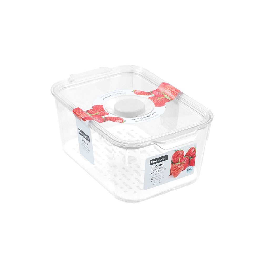 34818-boxsweden-crystal-2-4l-23-5cm-green-saver-fresh-storer-container-clear