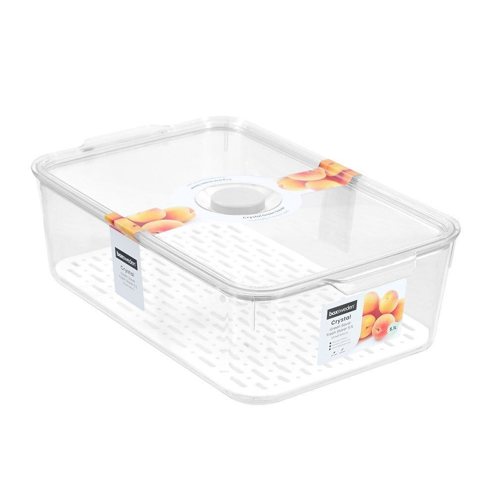 34832-boxsweden-crystal-5-1l-33-5cm-green-saver-fresh-storer-container-clear