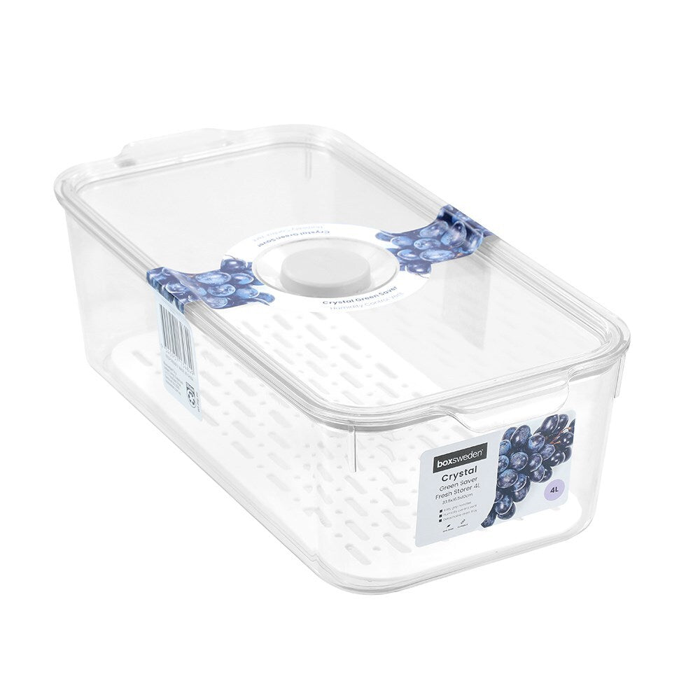 34849-boxsweden-crystal-4l-33-5cm-green-saver-fresh-storer-container-clear