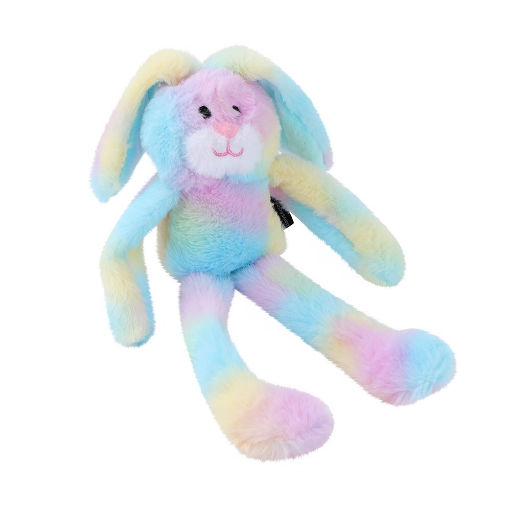 34979-paws-claws-55cm-tie-dye-plush-rabbit-dog-toy-w-squeaker-assorted