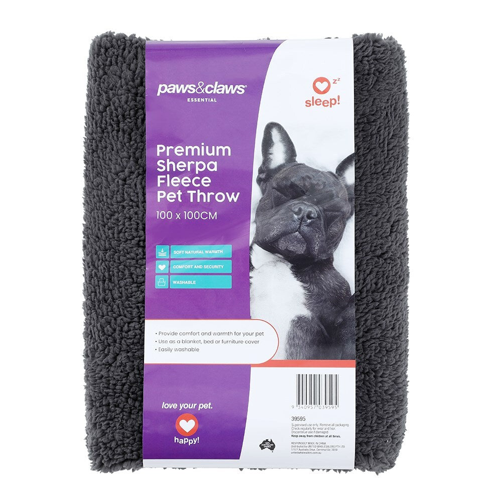 39595-paws-claws-1x1m-sherpa-fleece-pet-dog-throw-blanket-assorted