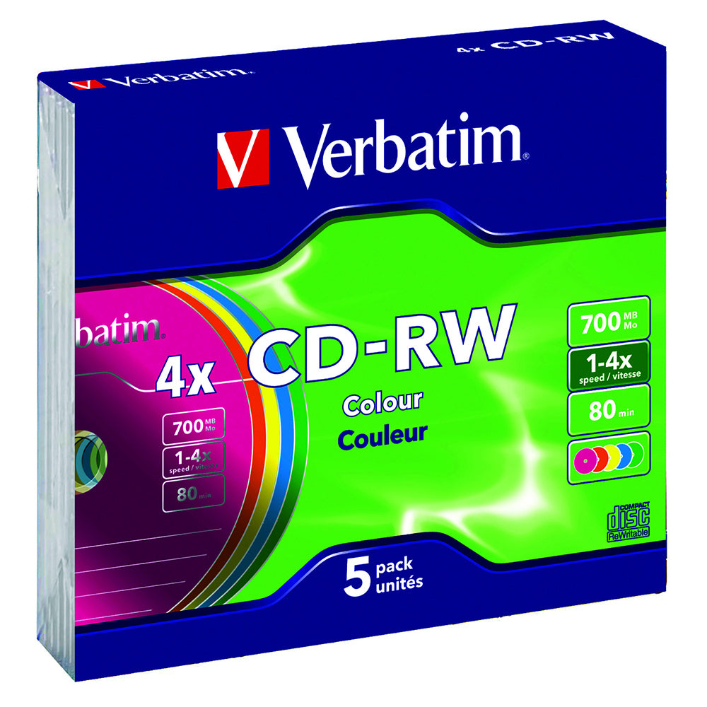 43133-5pk-verbatim-cd-rw-700mb-2x-4x-speed-blank-disc-w-colour-slim-case
