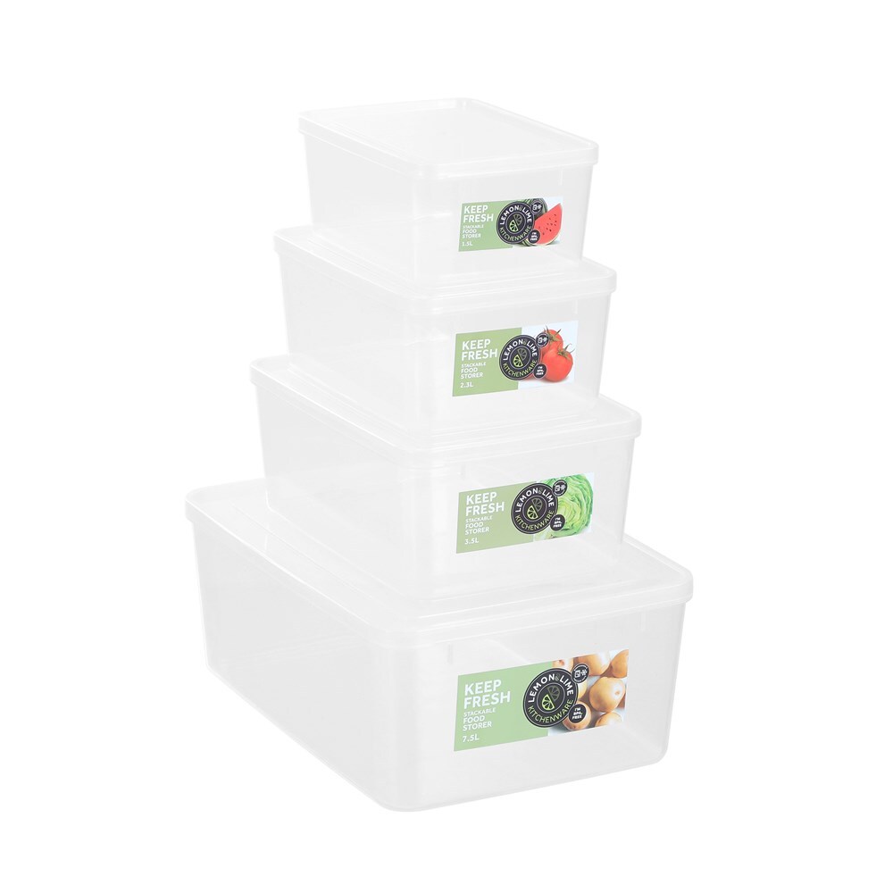 61084-lemon-lime-keep-fresh-2-3l-21cm-food-container-clear