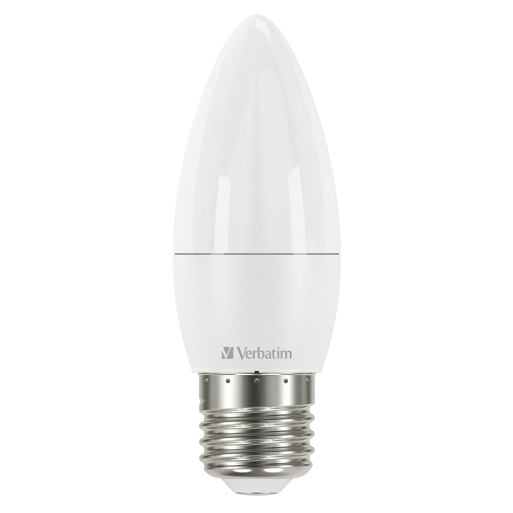 65454-verbatim-e27-screw-cool-white-frosted-candle-dimmable-light-globe-470lm-6w