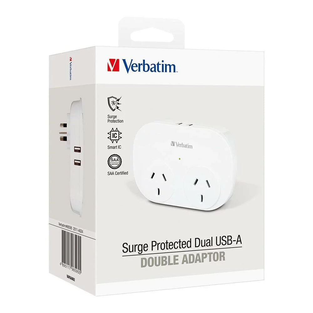 66595-verbatim-au-nz-dual-usb-surge-protected-double-adaptor