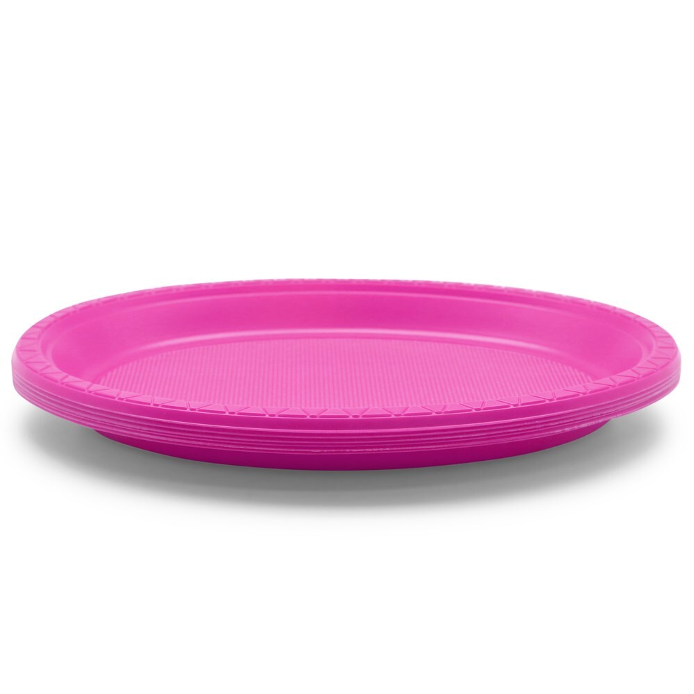 68014-10pk-lemon-lime-party-oval-plate-pink-colour-27x21cm