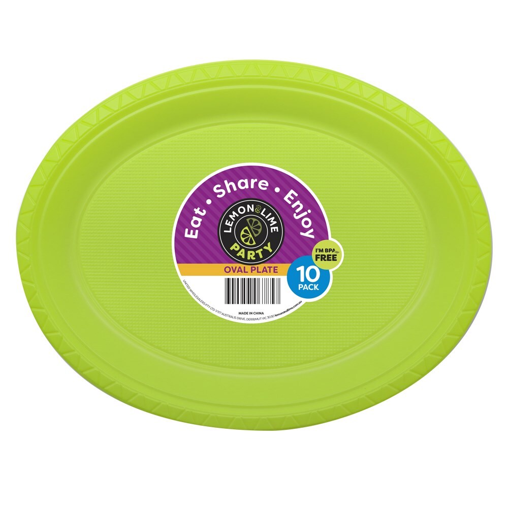 68052-10pk-lemon-lime-party-oval-plate-green-colour-27x21cm