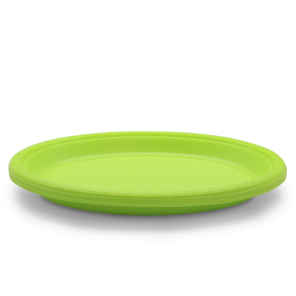 68052-10pk-lemon-lime-party-oval-plate-green-colour-27x21cm