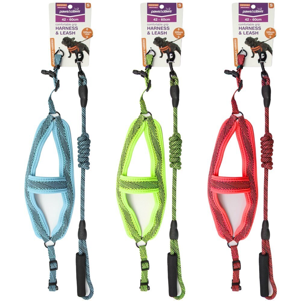 70338-paws-claws-mesh-lead-harness-1-5cmx120cm-42-60cm-small-assorted