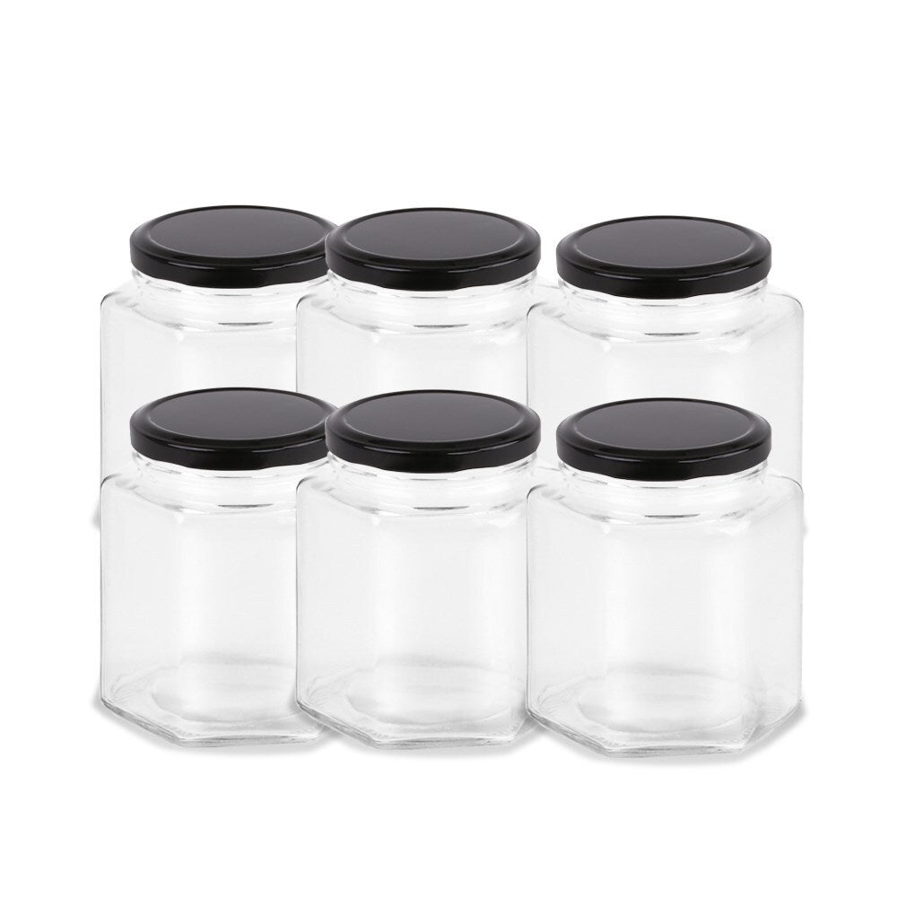 72363-6pk-lemon-lime-glass-hexagonal-jar-95ml-black-lid