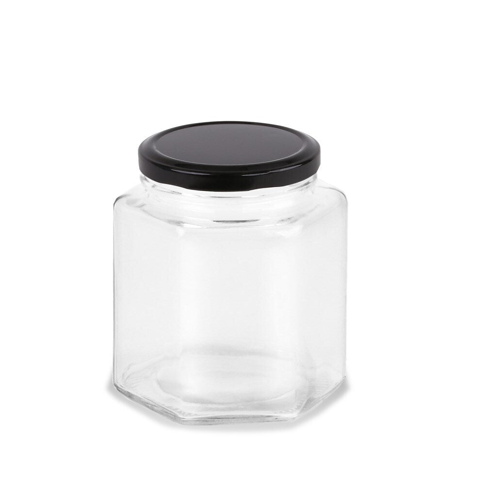 72363-6pk-lemon-lime-glass-hexagonal-jar-95ml-black-lid