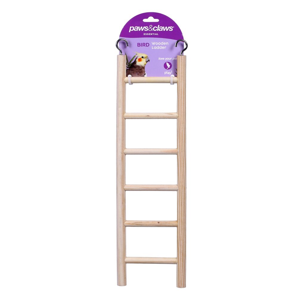 76477-paws-claws-wooden-bird-ladder-28x7-5cm