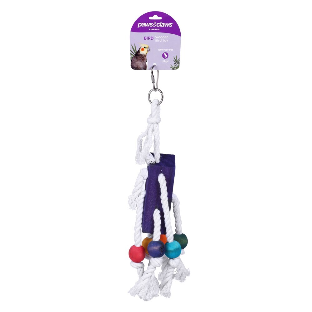 76538-paws-claws-wooden-bird-toy-34cm-assorted