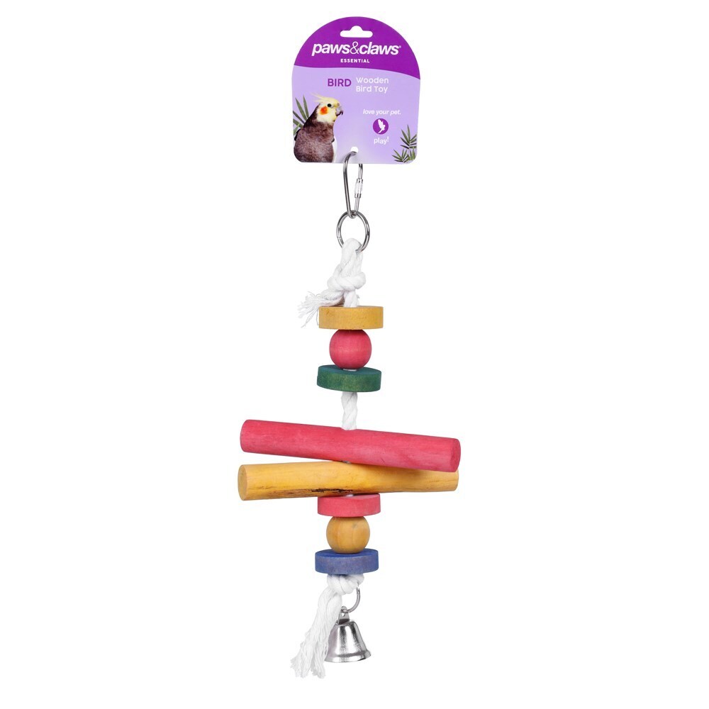 76538-paws-claws-wooden-bird-toy-34cm-assorted