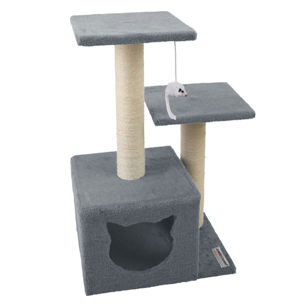 77603-paws-claws-catsby-double-platform-hideaway-tower-assorted-colour