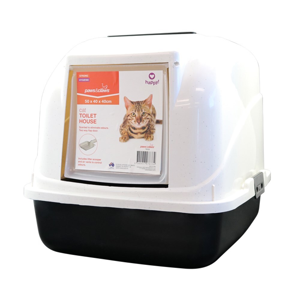78334-paws-claws-cat-litter-50x40cm-toilet-house-w-door-white