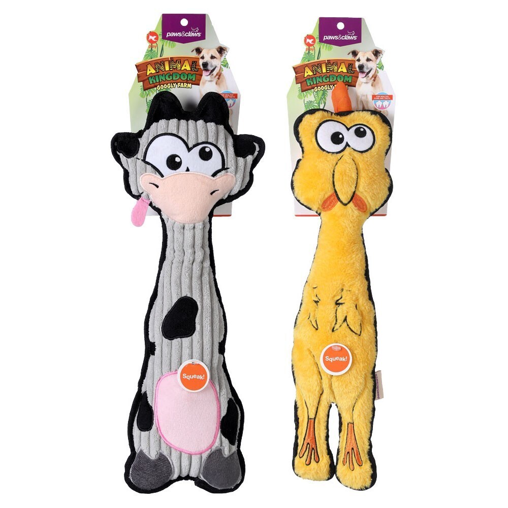 79263-paws-claws-animal-kingdom-googly-farm-49x12cm-cow-chicken-assorted