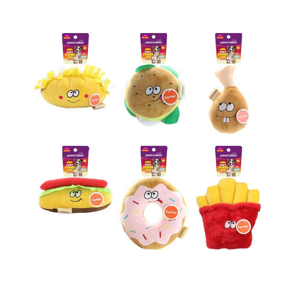 79485-paws-claws-fast-food-plush-clip-strip-17cm-assorted