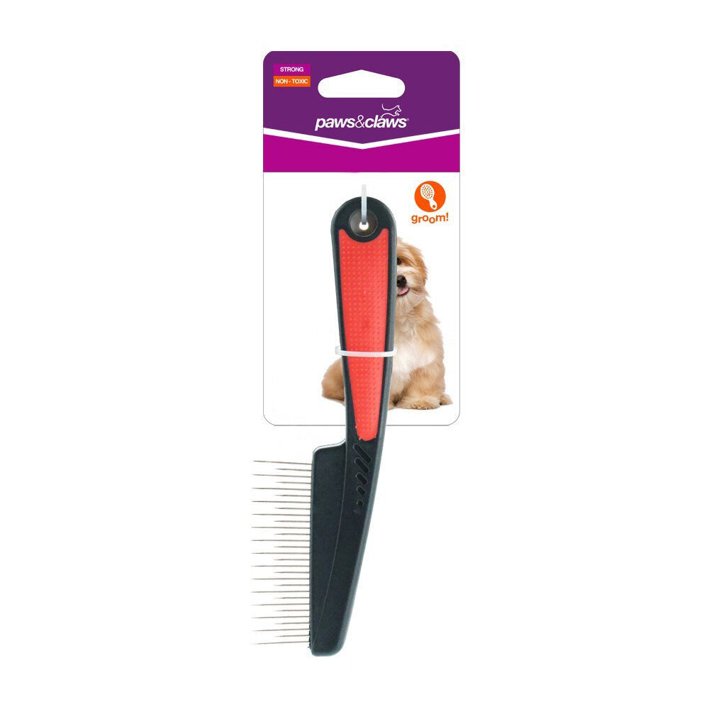 79553-paws-claws-grooming-comb-18cm-black-red