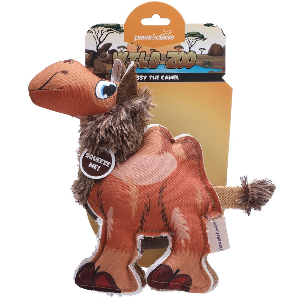 81518-paws-claws-24cm-wild-zoo-animalz-oxford-dog-pet-toy-assorted