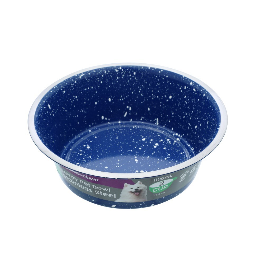 82089-paws-claws-savoy-s-steel-pet-bowl-800ml-16x5-5cm-assorted
