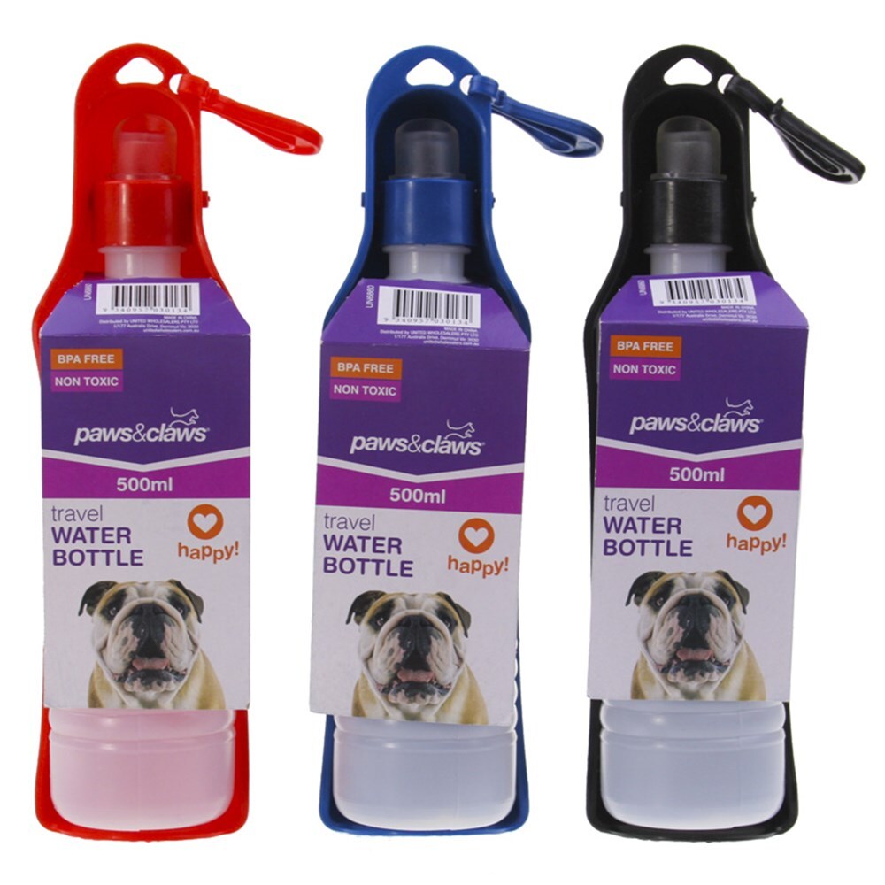 85080-paws-claws-500ml-travel-water-bottle-assorted