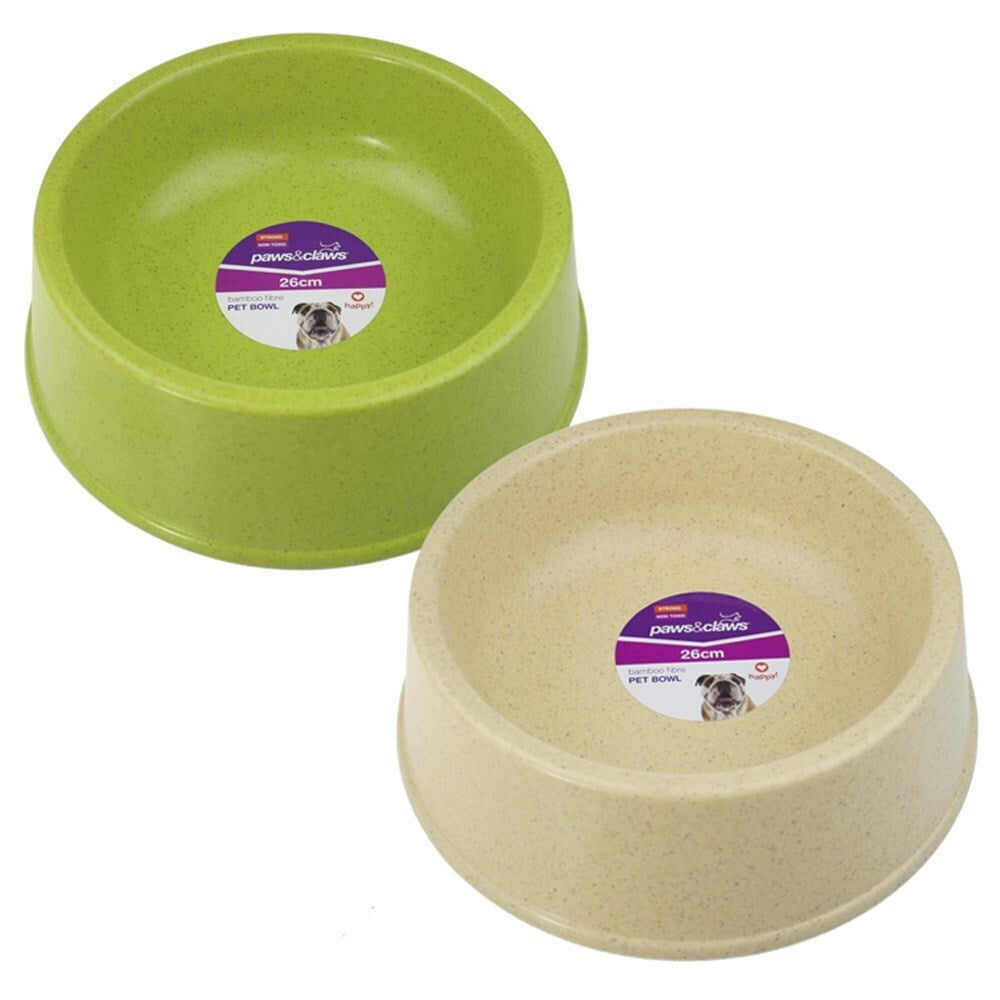 85127-paws-claws-bamboo-fibre-pet-bowl-26cm-assorted