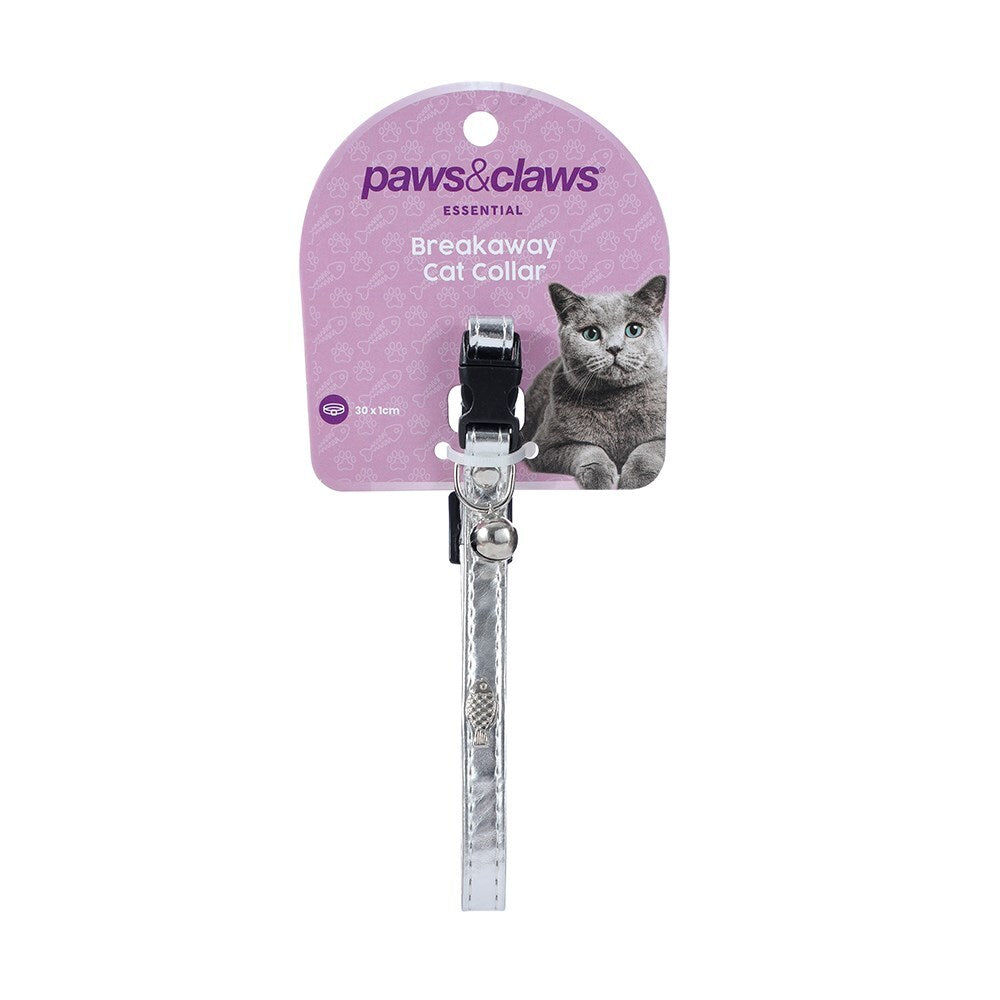 85158-paws-claws-breakaway-cat-collar-metallic-30cm-assorted
