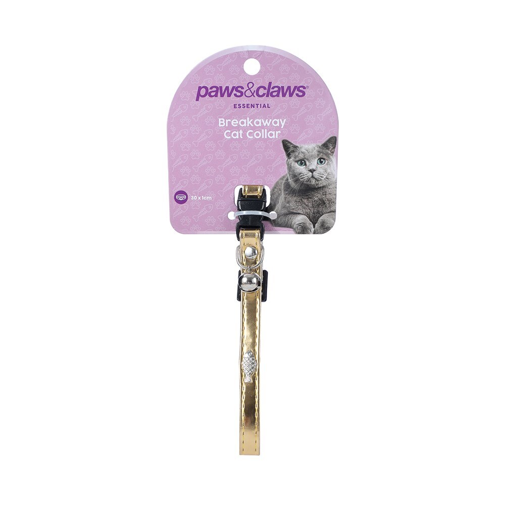 85158-paws-claws-breakaway-cat-collar-metallic-30cm-assorted