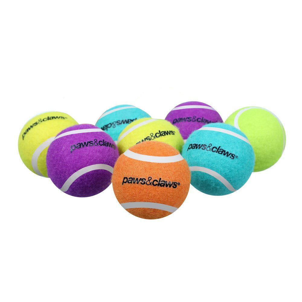 85547-8pk-paws-claws-tennis-balls-6cm-solid-assorted
