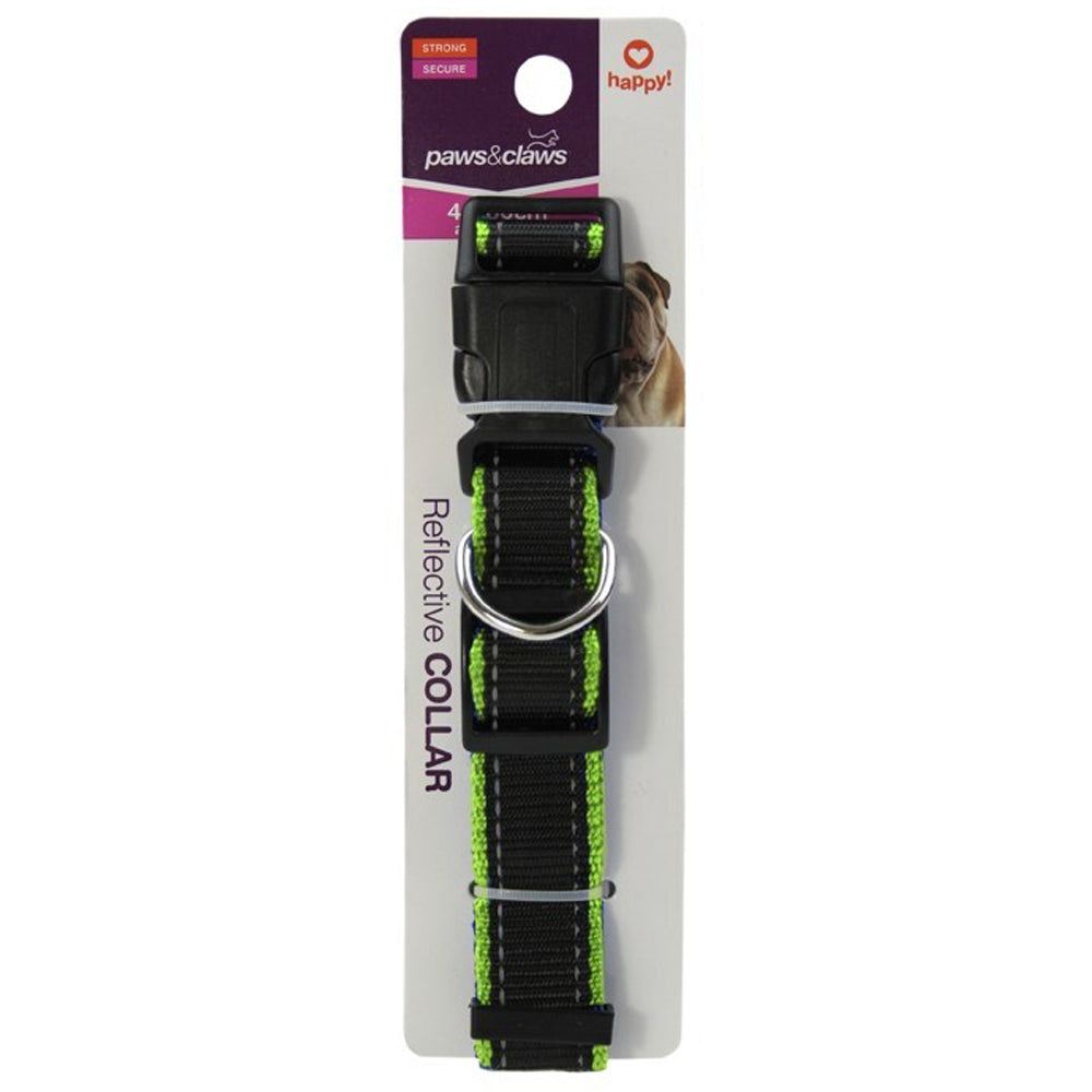 85707-paws-claws-2-5x40x60cm-premium-reflective-edge-adjustable-dog-pet-collar-assorted