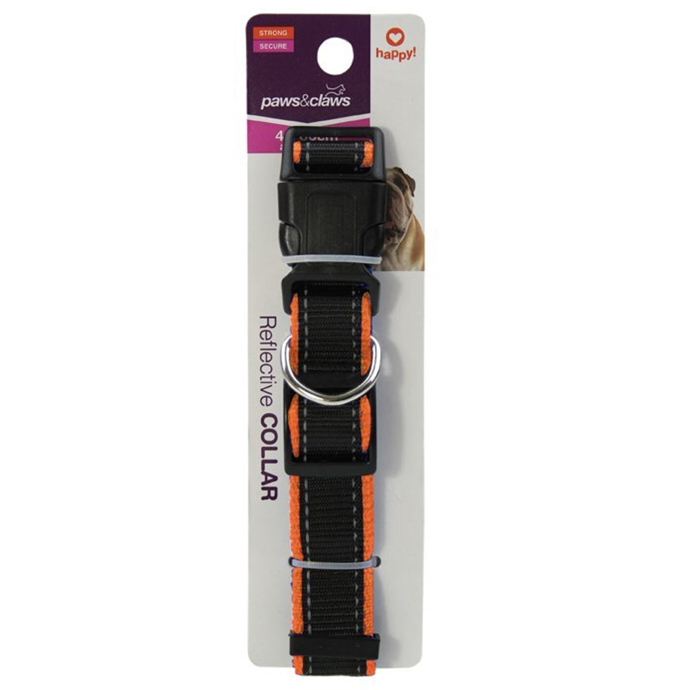 85707-paws-claws-2-5x40x60cm-premium-reflective-edge-adjustable-dog-pet-collar-assorted