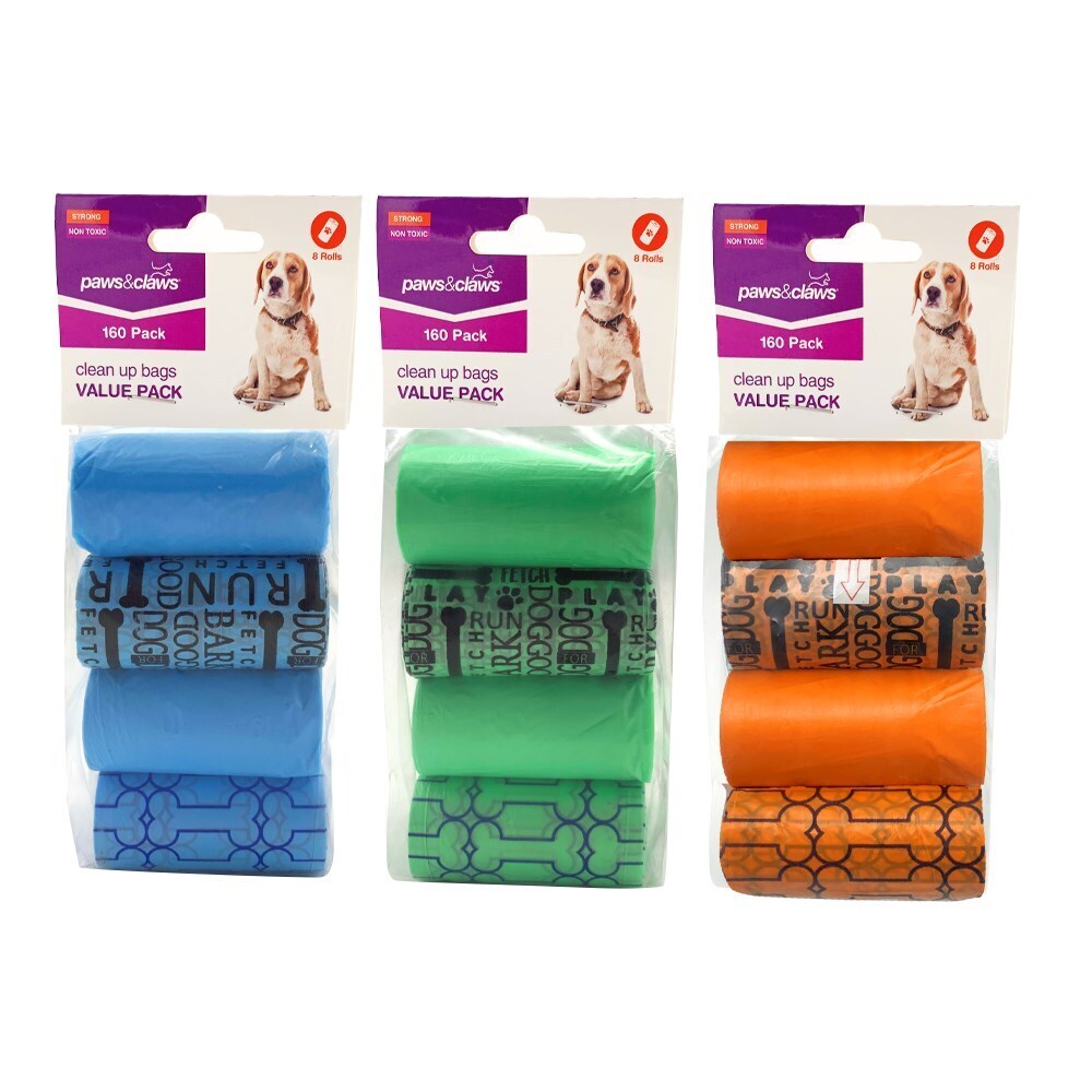 85820-paws-and-claws-clean-up-bags-value-pack-8-rolls-160-bags-assorted