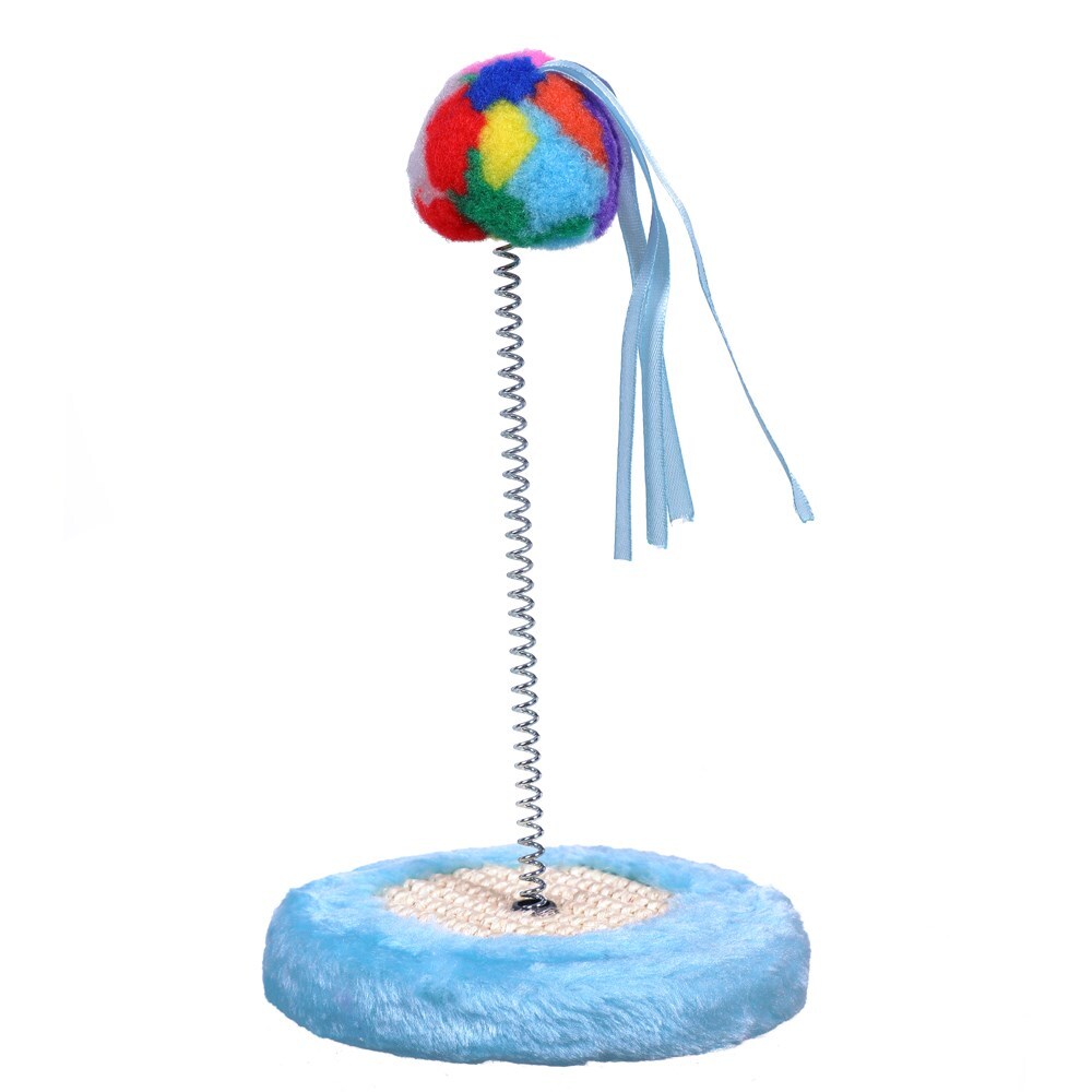 85844-paws-claws-cat-scratch-pad-with-spring-pom-pom-toy-13-5x26-5cm-assorted