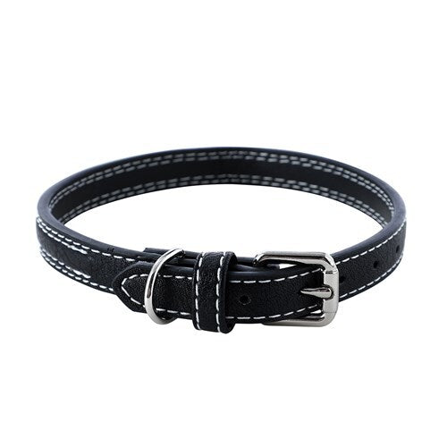 88241-paws-claws-30-45cm-leather-look-padded-dog-collar-w-stitch-small-assorted