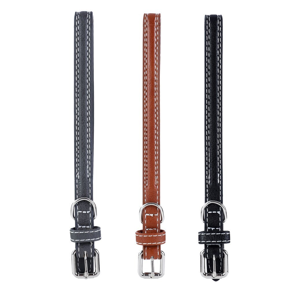 88241-paws-claws-30-45cm-leather-look-padded-dog-collar-w-stitch-small-assorted
