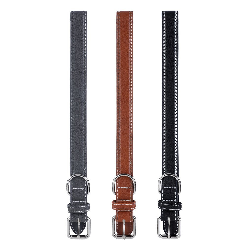 88265-paws-claws-45-65cm-leather-look-padded-dog-collar-w-stitch-large-assorted