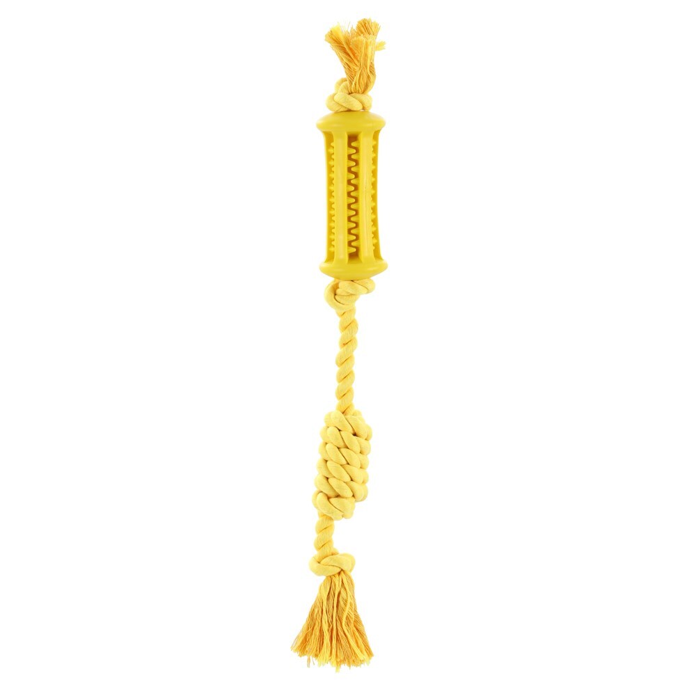 88647-paws-claws-flavour-bone-rope-tugger-beef-flavoured-rubber-toy-36x5cm-yellow