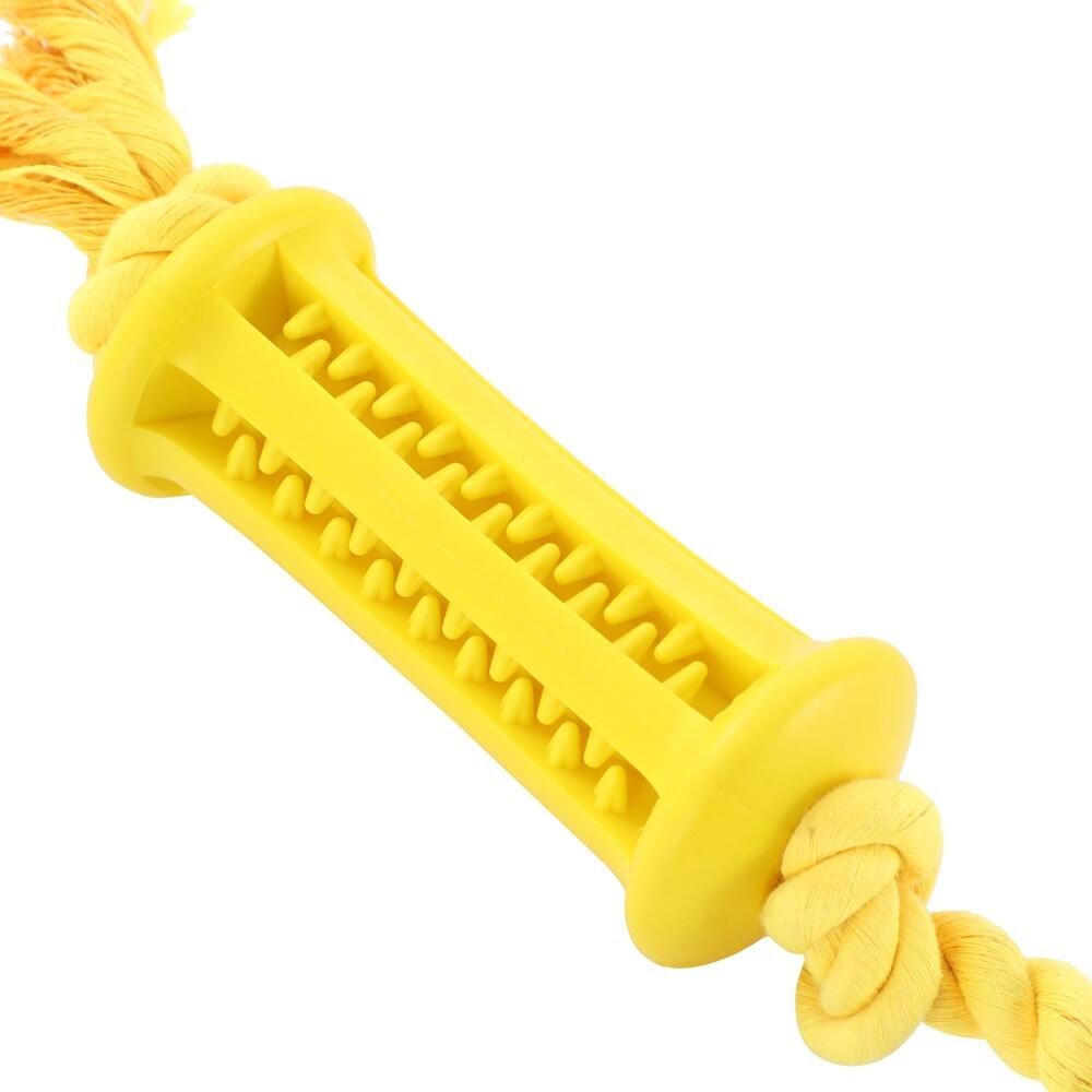 88647-paws-claws-flavour-bone-rope-tugger-beef-flavoured-rubber-toy-36x5cm-yellow